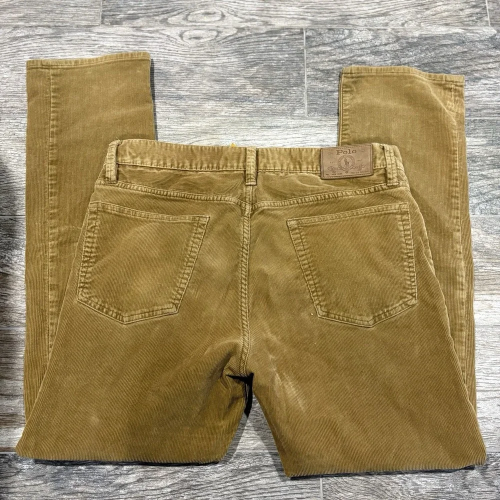 Polo Ralph Lauren Varick Slim Straight Corduroy Pants Brown Men's Size 32X30